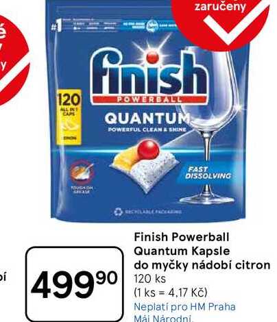 Finish Powerball Quantum Kapsle do myčky nádobí citron, 120 ks 