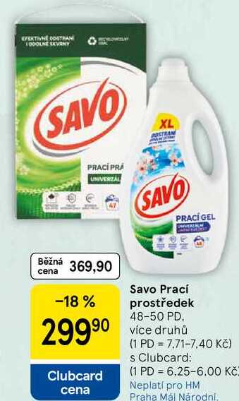 Savo Prací prostředek, 48-50 PD. více druhů  