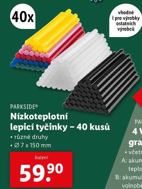 Nízkoteplotní lepicí tyčinky - 40 kusů 