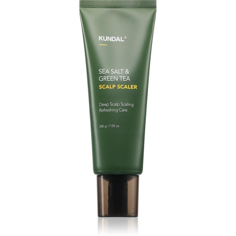 KUNDAL Sea Salt & Green Tea Scalp Scaler hloubkově čisticí peeling stimulující růst vlasů 200 g