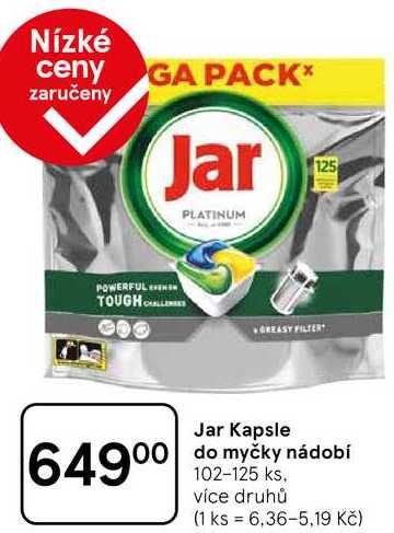 Jar Kapsle do myčky nádobí, 102-125 ks 