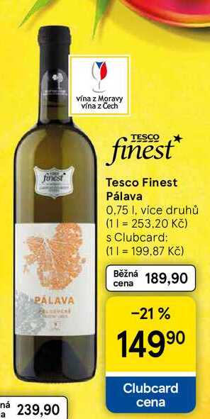 Tesco Finest Pálava, 0.75 l, více druhů 
