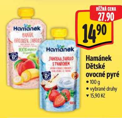 Hamánek Dětské ovocné pyré, 100 g