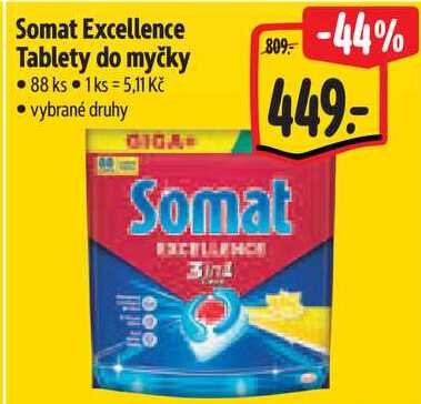 Somat Excellence Tablety do myčky, 88 ks