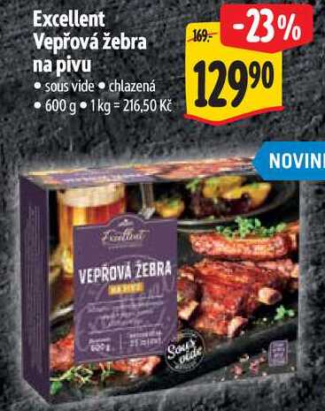 Excellent Vepřová žebra na pivu, 600 g