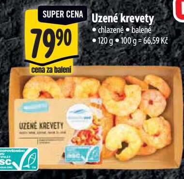 Uzené krevety, 120 g