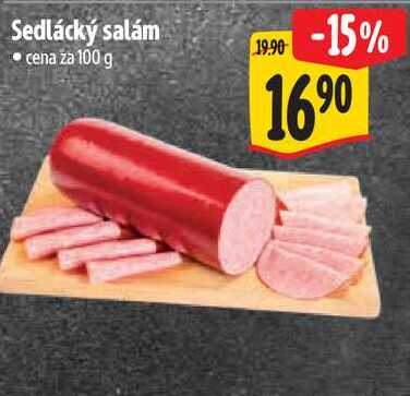 Sedlácký salám, cena za 100 g