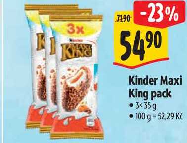 Kinder Maxi King pack, 3x 35 g 