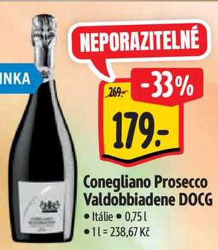 Conegliano Prosecco Valdobbiadene DOCG, 0,75 l