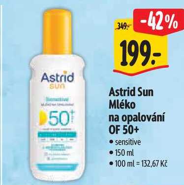 Astrid Sun Mléko na opalování OF 50+, 150 ml 