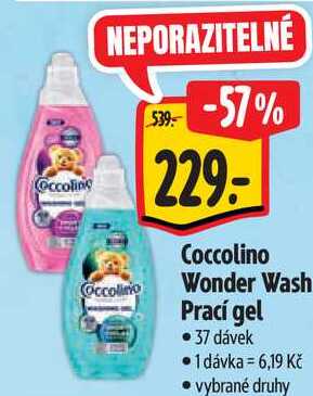 Coccolino Wonder Wash Prací gel, 37 dávek 