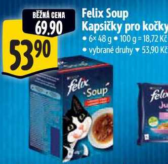 Felix Soup Kapsičky pro kočky, 6x 48 g
