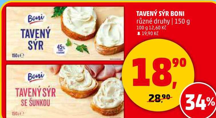 TAVENÝ SÝR BONI různé druhy, 150 g 