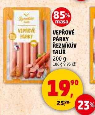 VEPŘOVÉ PÁRKY ŘEZNÍKŮV TALÍŘ, 200 g 