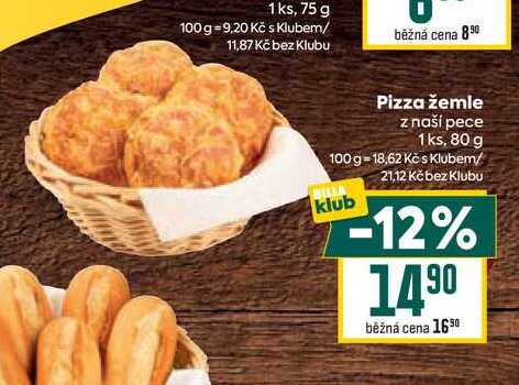 Pizza žemle z naší pece 1ks, 80 g