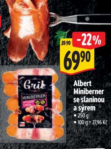  Albert Miniberner se slaninou a sýrem   250g  