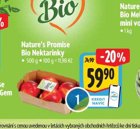   Nature's Promise Bio Nektarinky  500 g  
