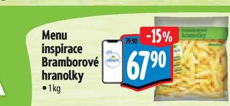 Menu inspirace Bramborové hranolky   1kg 