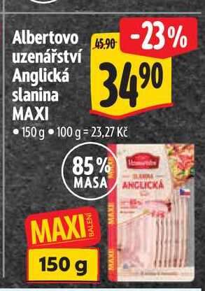 Albertovo uzenářství Anglická slanina MAXI  150 g