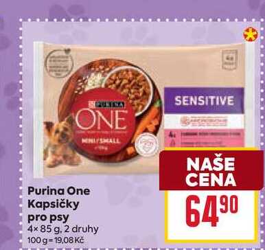 Purina One Kapsičky pro psy 4× 85 g
