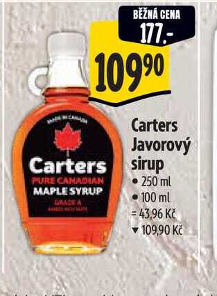  Carters Javorový sirup  250 ml