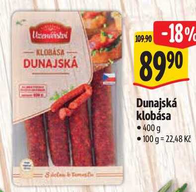 Dunajská klobása, 400 g 