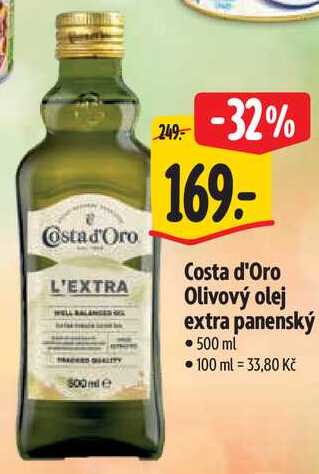 Costa d'Oro Olivový olej extra panenský, 500 ml
