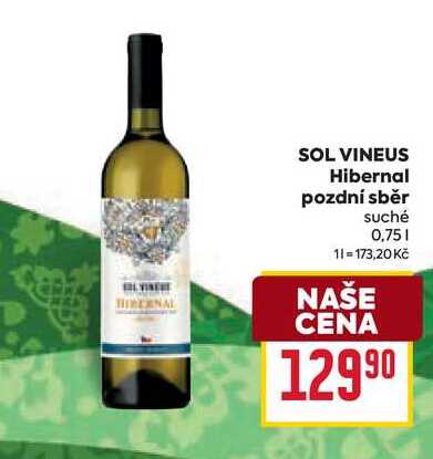 SOL VINEUS Hibernal pozdní sběr suché 0,75l