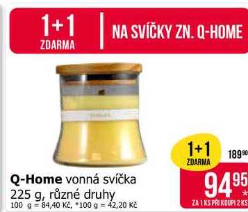Q-Home vonná svíčka 225 g, různé druhy 