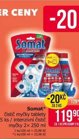 Somat čistič myčky tablety 5 ks