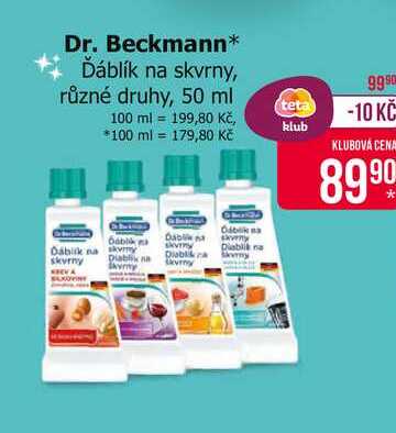 Dr. Beckmann Ďáblík na skvrny, různé druhy, 50 ml 