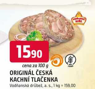 ORIGINÁL ČESKÁ KACHNÍ TLAČENKA 100g
