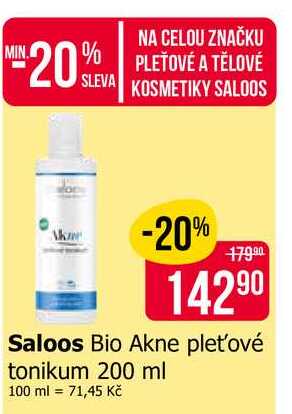 Saloos Bio Akne pleťové tonikum 200 ml 