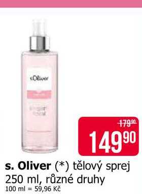 s.Oliver tělový sprej 250 ml, různé druhy 