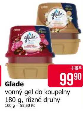 glade gel do koupelny 180 g, různé druhy 
