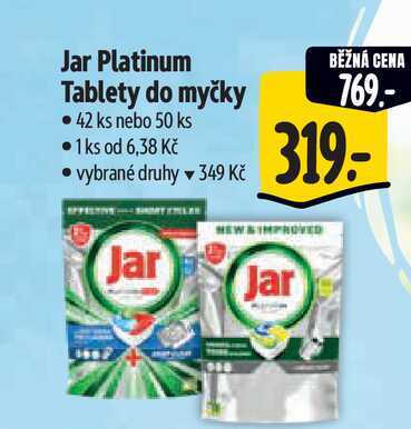 Jar Platinum Tablety do myčky 42 ks nebo 50 ks  