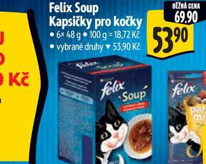  Felix Soup Kapsičky pro kočky 6x48 g  