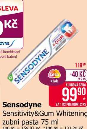 Sensodyne Sensitivity&Gum Whitening zubní pasta 75 ml 