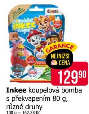 Inkee koupelová bomba s překvapením 80 g, různé druhy 