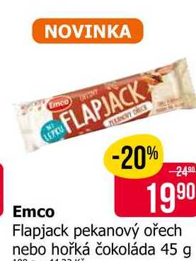 Flapjack pekanový ořech nebo hořká čokoláda 45 g 