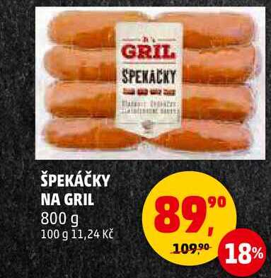 ŠPEKÁČKY NA GRIL, 800 g 