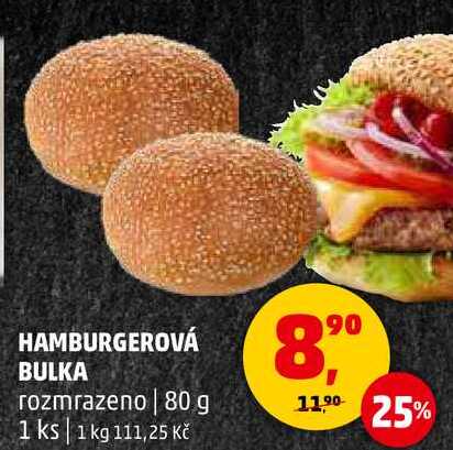 HAMBURGEROVÁ BULKA rozmrazeno, 80 g