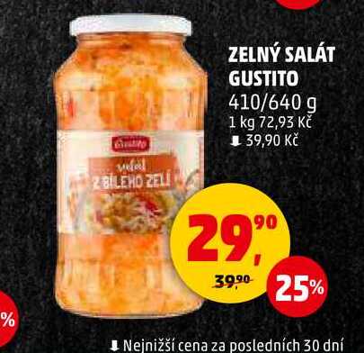 ZELNÝ SALÁT GUSTITO, 410/640 g  