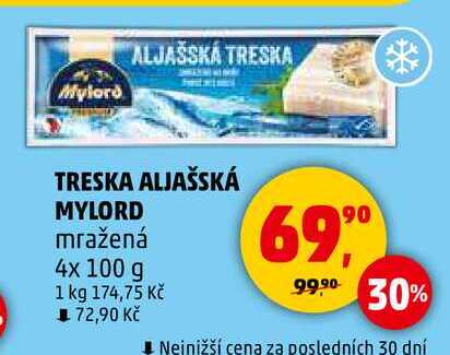 TRESKA ALJAŠSKÁ MYLORD mražená, 4x 100 g  