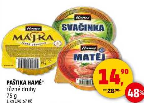 PAŠTIKA HAMÉ různé druhy, 75 g 