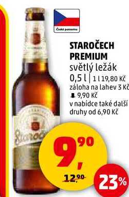 STAROČECH PREMIUM světlý ležák, 0,5 l