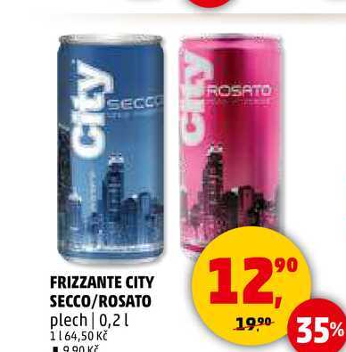 FRIZZANTE CITY SECCO/ROSATO plech, 0,2 l