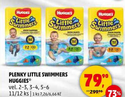PLENKY LITTLE SWIMMERS HUGGIES vel. 2-3, 3-4, 5-6, 11/12 ks  