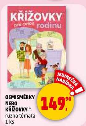 OSMISMĚRKY NEBO KŘÍŽOVKY různá témata, 1 ks  