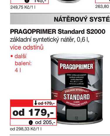 PRAGOPRIMER Standard S2000 základní syntetický nátěr, 0,6l